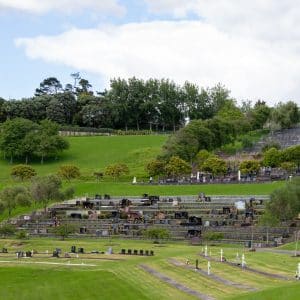 The terraces at one of the cemeteries North Shore residents rate as being a good feng shui cemetery.